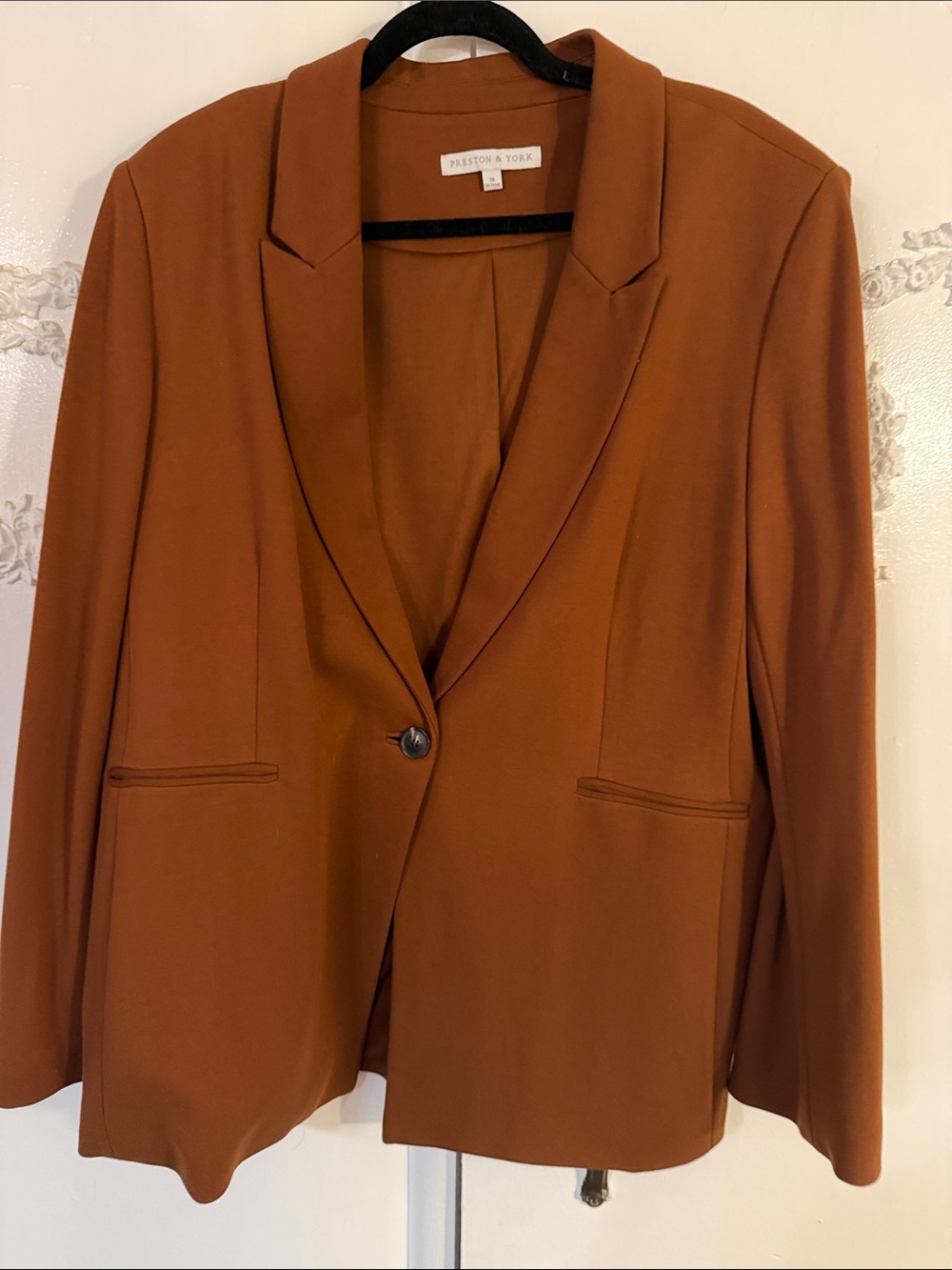 Preston & York Women's Rust Blazer with Single Button SZ 18 NWOT